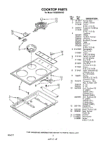 02 - Section parts for Whirlpool Cooktop RC8200XKW2 / from AppliancePartsPros.com
