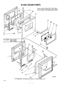 04 - Oven Door parts for Whirlpool RDE2300W / from AppliancePartsPros.com