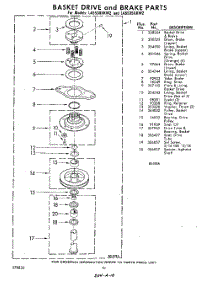 10 - Basket Drive And Brake parts for Whirlpool Washer LA5530XKW2 / from AppliancePartsPros.com