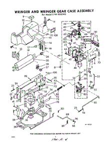 04 - Wringer And Wringer Gear Case parts for Whirlpool Washer LVW9000W0 / from AppliancePartsPros.com