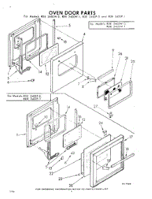 04 - Oven Door parts for Whirlpool RDE2400W0 / from AppliancePartsPros.com
