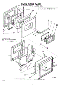 04 - Oven Door parts for Whirlpool RDE2400W2 / from AppliancePartsPros.com