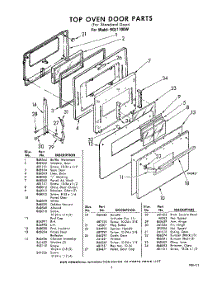07 - Top Oven Door(For Standard Door) parts for Whirlpool Oven RGE1700PW / from AppliancePartsPros.com