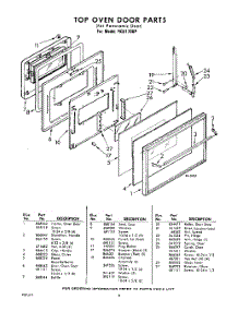 08 - Top Oven Door(For Panoramic Door) parts for Whirlpool Oven RGE1700PW / from AppliancePartsPros.com