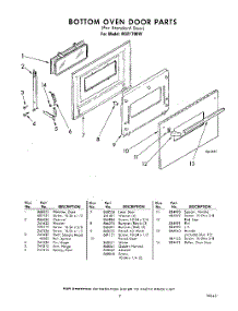 09 - Bottom Oven Door(For Standard Door) parts for Whirlpool Oven RGE1700PW / from AppliancePartsPros.com