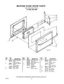 10 - Bottom Oven Door (For Panoramic Door) parts for Whirlpool Oven RGE1700PW / from AppliancePartsPros.com