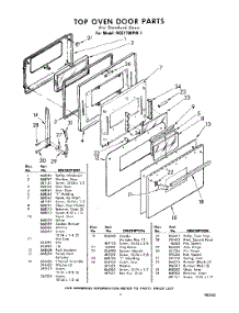 07 - Top Oven Door - For Standard Door parts for Whirlpool Oven RGE1700PW1 / from AppliancePartsPros.com