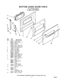 09 - Bottom Oven Door - For Standard Door parts for Whirlpool Oven RGE1700PW1 / from AppliancePartsPros.com