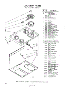 06 - Cook Top , Lit / Optional parts for Whirlpool RDE3000W / from AppliancePartsPros.com