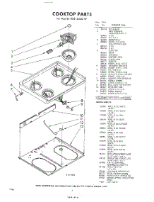 06 - Cook Top , Lit / Optional parts for Whirlpool RDE3020W / from AppliancePartsPros.com