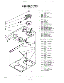 06 - Cook Top , Lit / Optional parts for Whirlpool RDE31E0W / from AppliancePartsPros.com