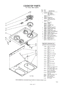 07 - Cook Top , Lit / Optional parts for Whirlpool RDE3230W / from AppliancePartsPros.com