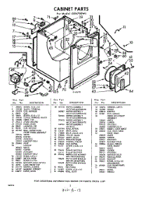 02 - Section parts for Whirlpool Dryer LXE6700W1 / from AppliancePartsPros.com