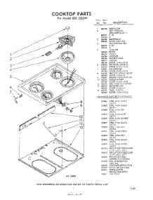 07 - Cook Top , Lit / Optional parts for Whirlpool RDE3300W / from AppliancePartsPros.com
