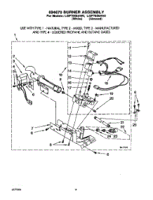 04 - 694670 Burner parts for Whirlpool Dryer LGP7858AN0 / from AppliancePartsPros.com