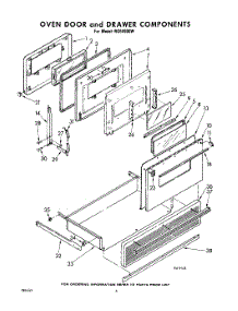 06 - Oven Door And Drawer parts for Whirlpool RGE4900W / from AppliancePartsPros.com