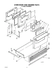 08 - Oven Door And Drawer parts for Whirlpool RGE4900W2 / from AppliancePartsPros.com