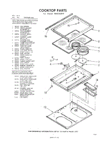 07 - Cook Top , Lit / Optional parts for Whirlpool RDE3450W / from AppliancePartsPros.com