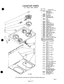 07 - Cook Top , Lit / Optional parts for Whirlpool RDE34EPW / from AppliancePartsPros.com