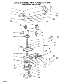 02 - Case, Gearing, And Planetary Unit parts for Kitchenaid Mixer KSM111 / from AppliancePartsPros.com