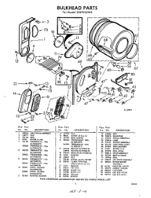 05 - Bulkhead parts for Whirlpool Dryer LXE9920W0 / from AppliancePartsPros.com