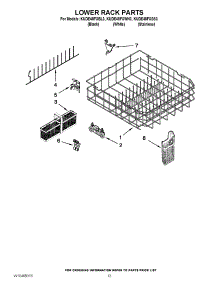 10 - Lower Rack Parts parts for Kitchenaid Dishwasher KUDE48FXBL3 / from AppliancePartsPros.com
