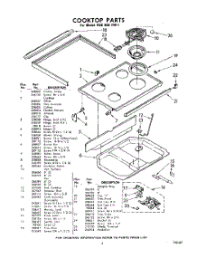 05 - Cooktop parts for Whirlpool RGE960PW1 / from AppliancePartsPros.com