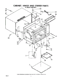 04 - Cabinet, Hinge And Stirrer parts for Whirlpool Microwave RJM71000 / from AppliancePartsPros.com