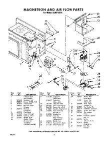 06 - Magnetron And Air Flow parts for Whirlpool Microwave RJM71000 / from AppliancePartsPros.com