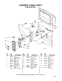 07 - Control Panel parts for Whirlpool Microwave RJM71000 / from AppliancePartsPros.com