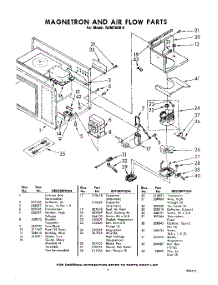 07 - Magnetron And Airflow parts for Whirlpool Microwave RJM75000 / from AppliancePartsPros.com