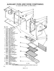 10 - Auxiliary Oven And Door parts for Whirlpool RDE4900W / from AppliancePartsPros.com