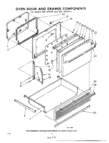 06 - Oven Door And Drawer parts for Whirlpool RDE4900W1 / from AppliancePartsPros.com