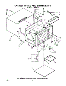 04 - Cabinet, Hinge And Stirrer parts for Whirlpool Microwave RJM76000 / from AppliancePartsPros.com
