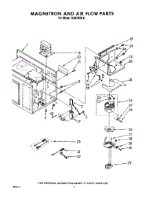 06 - Magnetron And Airflow parts for Whirlpool Microwave RJM76000 / from AppliancePartsPros.com