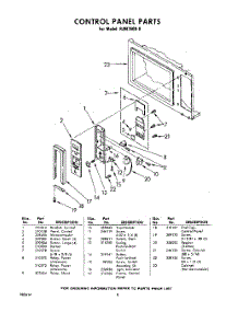 08 - Control Panel parts for Whirlpool Microwave RJM76000 / from AppliancePartsPros.com