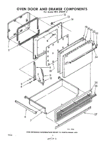 06 - Oven Door And Drawer parts for Whirlpool RDE4900W2 / from AppliancePartsPros.com