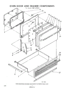 06 - Oven Door And Drawer parts for Whirlpool RDE4950W / from AppliancePartsPros.com