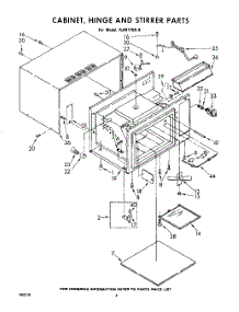 04 - Cabinet, Hinge And Stirrer parts for Whirlpool Microwave RJM77000 / from AppliancePartsPros.com
