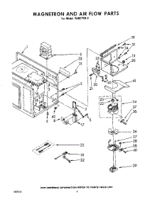 06 - Magnetron And Air Flow parts for Whirlpool Microwave RJM77000 / from AppliancePartsPros.com