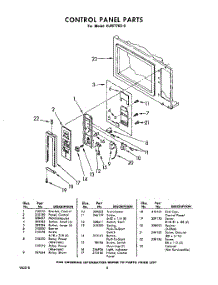 08 - Control Panel parts for Whirlpool Microwave RJM77000 / from AppliancePartsPros.com
