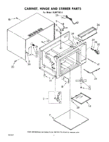 04 - Cabinet, Hinge And Stirrer parts for Whirlpool Microwave RJM77009 / from AppliancePartsPros.com