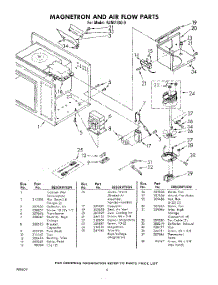 06 - Magnetron And Air Flow parts for Whirlpool Microwave RJM77009 / from AppliancePartsPros.com