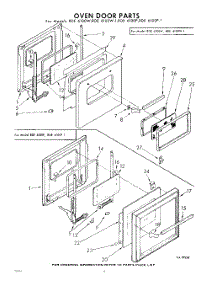 04 - Oven Door parts for Whirlpool RDE6100W / from AppliancePartsPros.com