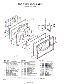 06 - Top Oven Door parts for Whirlpool REE1600P1 / from AppliancePartsPros.com