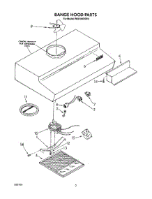 02 - Section parts for Whirlpool Hood RH2036XXN0 from AppliancePartsPros.com