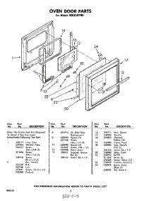 04 - Oven Door parts for Whirlpool RDE630PN0 / from AppliancePartsPros.com