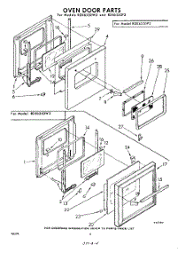 04 - Oven Door parts for Whirlpool RDE6550W2 / from AppliancePartsPros.com