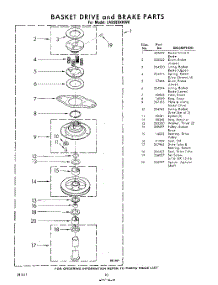 10 - Basket Drive And Brake parts for Whirlpool Washer LA5580XKW0 / from AppliancePartsPros.com