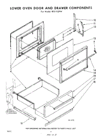 08 - Lower Oven Door And Drawer parts for Whirlpool REE950PW / from AppliancePartsPros.com